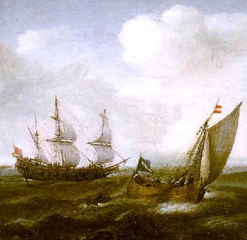 Dutch Ship and a Fishing Boat